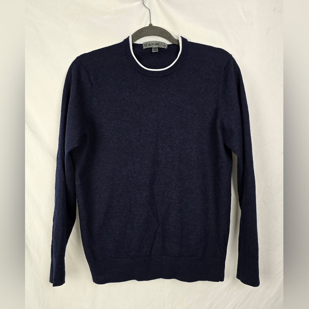 G/FORE Navy Wool Crewneck Preppy Slim Fit Pullover Sweater sz XL